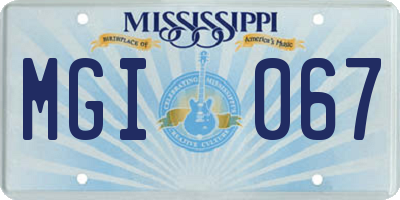 MS license plate MGI067
