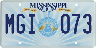 MS license plate MGI073
