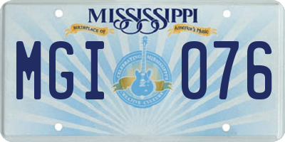 MS license plate MGI076