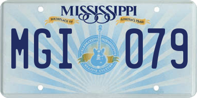 MS license plate MGI079