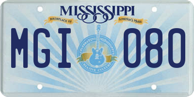 MS license plate MGI080