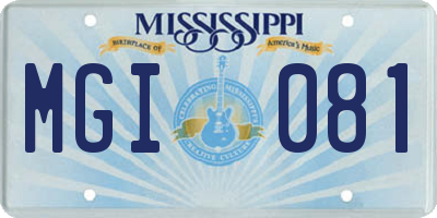 MS license plate MGI081