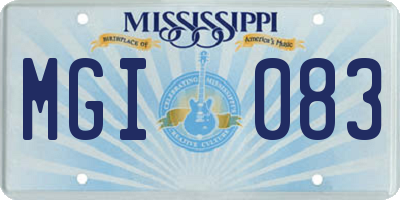 MS license plate MGI083