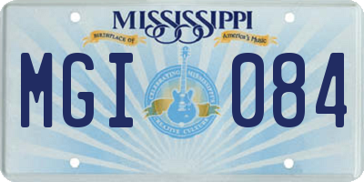 MS license plate MGI084
