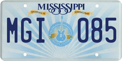 MS license plate MGI085