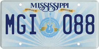 MS license plate MGI088