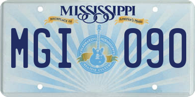 MS license plate MGI090