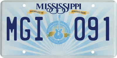 MS license plate MGI091