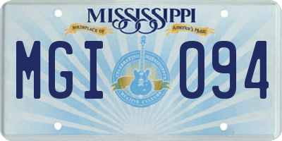 MS license plate MGI094