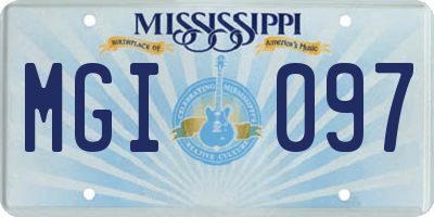 MS license plate MGI097
