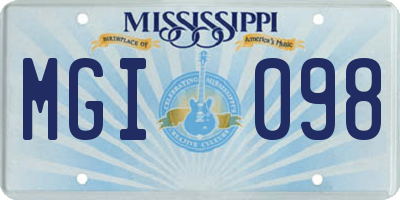 MS license plate MGI098