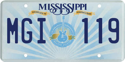 MS license plate MGI119