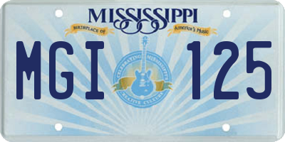 MS license plate MGI125
