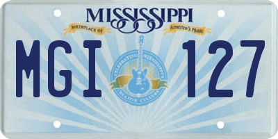 MS license plate MGI127