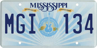 MS license plate MGI134