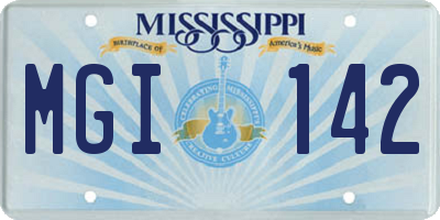 MS license plate MGI142