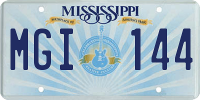 MS license plate MGI144