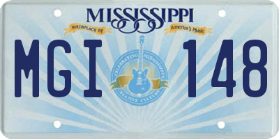 MS license plate MGI148