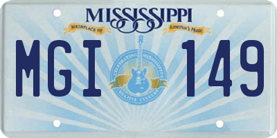 MS license plate MGI149
