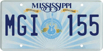 MS license plate MGI155