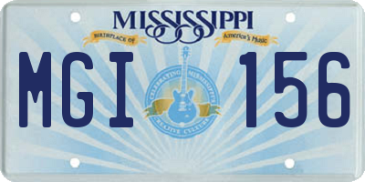 MS license plate MGI156