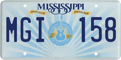 MS license plate MGI158