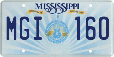 MS license plate MGI160