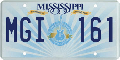 MS license plate MGI161
