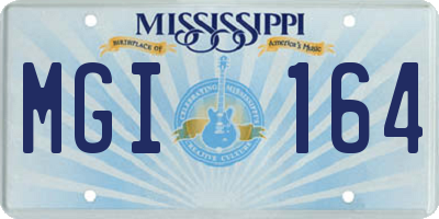 MS license plate MGI164