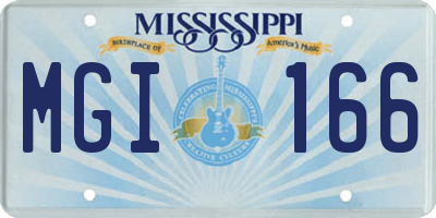 MS license plate MGI166
