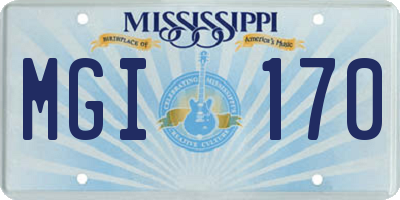 MS license plate MGI170