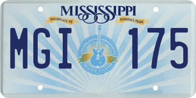 MS license plate MGI175