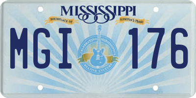MS license plate MGI176