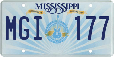 MS license plate MGI177