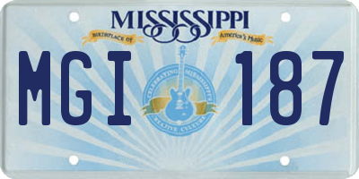 MS license plate MGI187