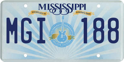MS license plate MGI188