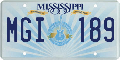 MS license plate MGI189