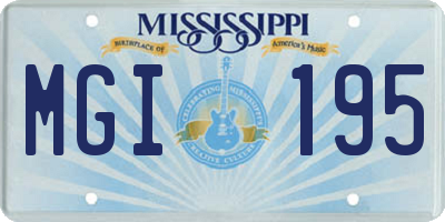 MS license plate MGI195