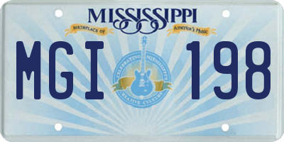 MS license plate MGI198