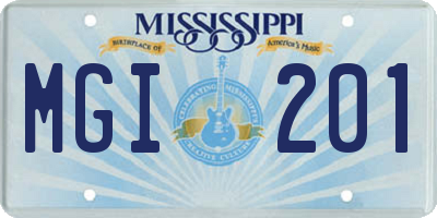 MS license plate MGI201