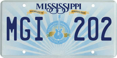MS license plate MGI202