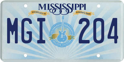 MS license plate MGI204