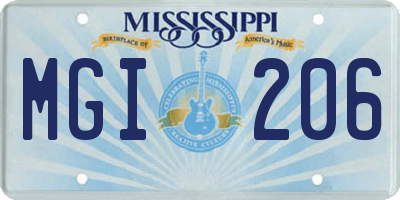 MS license plate MGI206