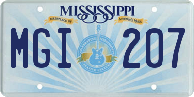 MS license plate MGI207