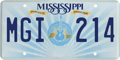 MS license plate MGI214