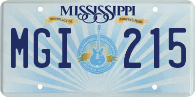 MS license plate MGI215