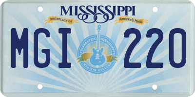 MS license plate MGI220