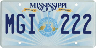 MS license plate MGI222