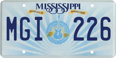 MS license plate MGI226