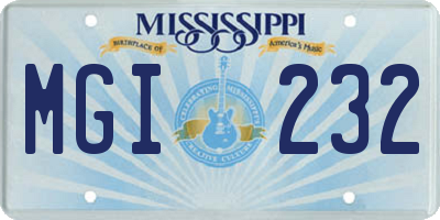 MS license plate MGI232